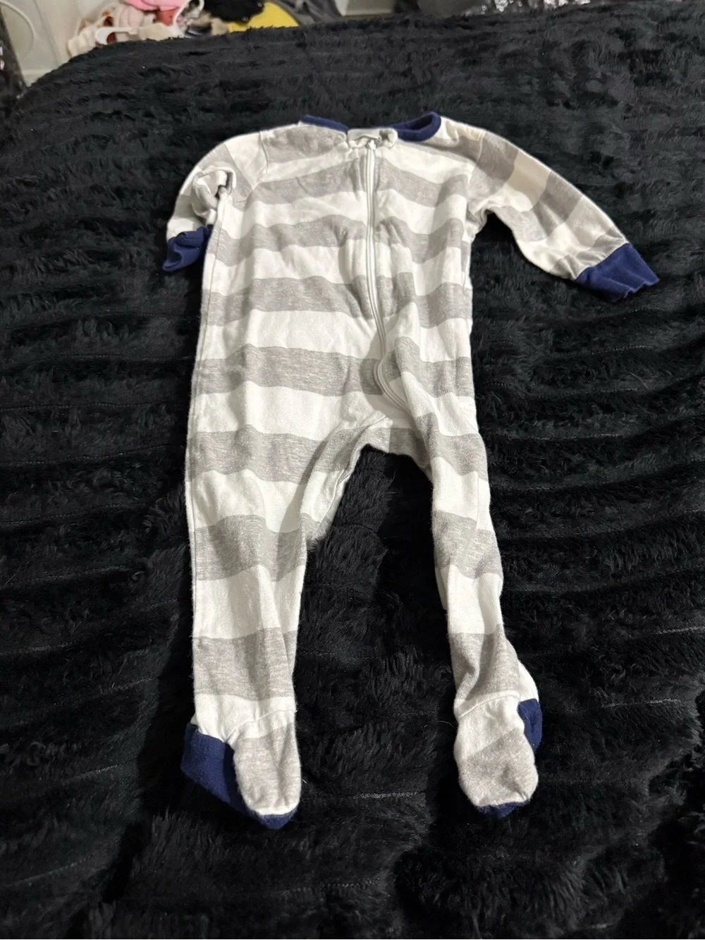 Footie sleepers 14 - Blue, White, Gray, Tan Patterns